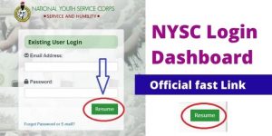 NYSC Login Dashboard