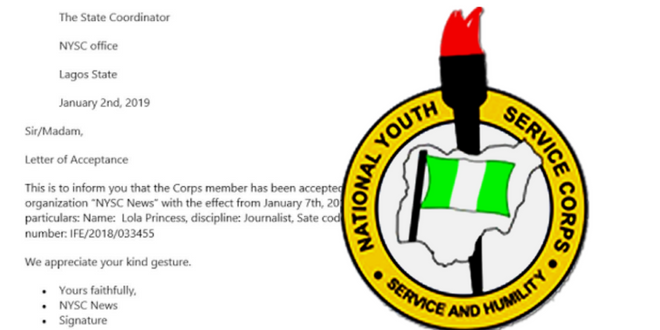 NYSC PPA Acceptance Letter
