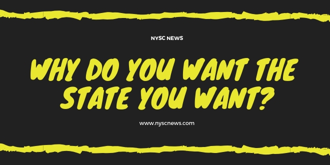 Which State Do You Wish To Serve And Why?