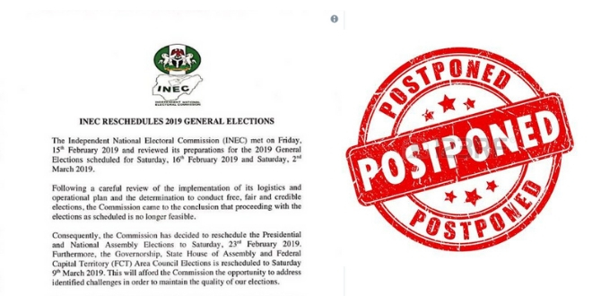 INEC Postpones 2019 General Elections