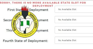 NYSC No Available Slot Issue