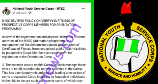 NYSC Medical Certificate
