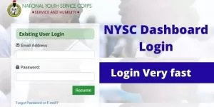 NYSC Dashboard Login