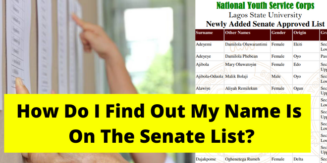 How Do I Find Out My Name Is On The Senate List?