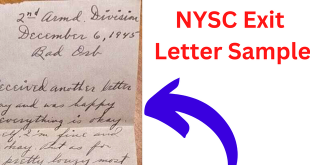 Sample Of NYSC Exit Letter