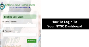 How To Login To Your NYSC Dashboard