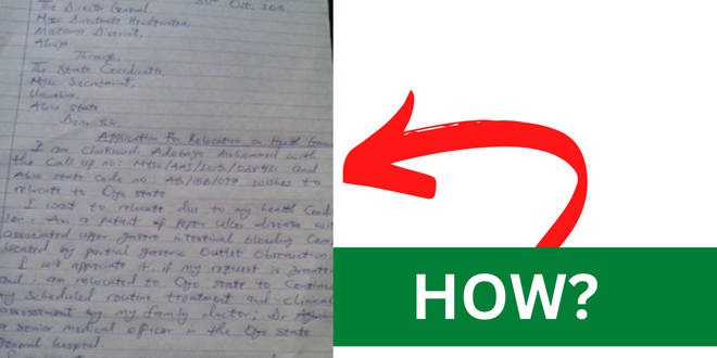How To Write NYSC Relocation Letter