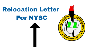 Relocation Letter For NYSC