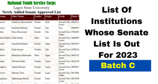 List Of Institutions Whose Senate List Is Out For 2023