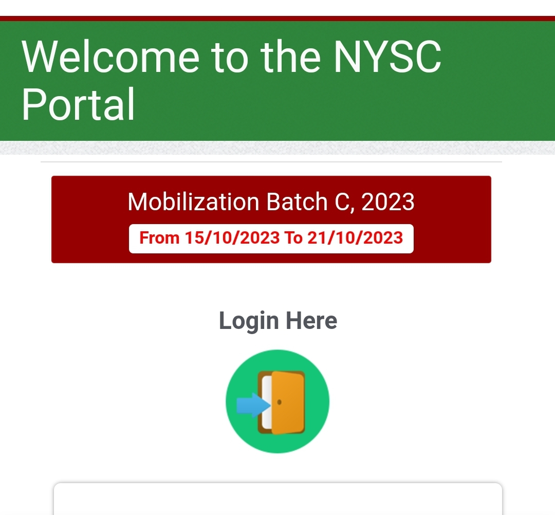 NYSC 2023 Batch C registration 